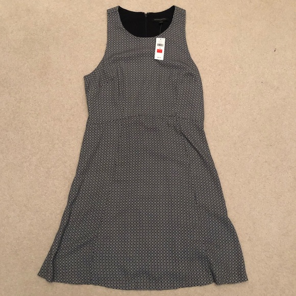 Banana Republic High Low Dress Pattern Black White size 8 - Picture 1 of 7